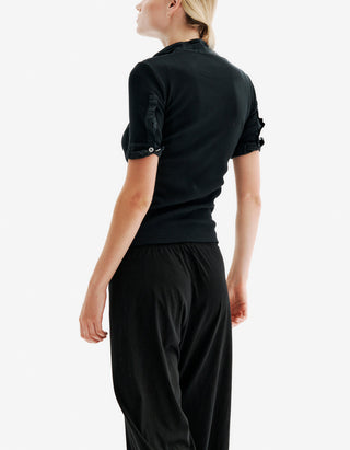 Ripp-Shirt Maria mit Knopfleiste