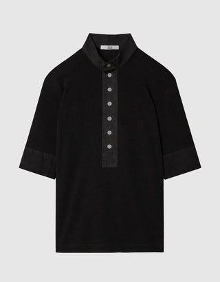 Ripp-Shirt Maria mit Knopfleiste