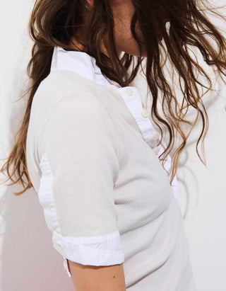 Ripp-Shirt Maria mit Knopfleiste