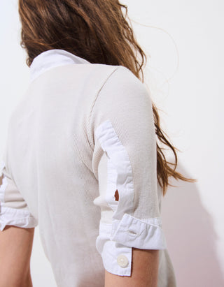 Ripp-Shirt Maria mit Knopfleiste