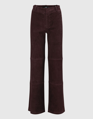 Wide-Leg Veloursleder-Hose Marina