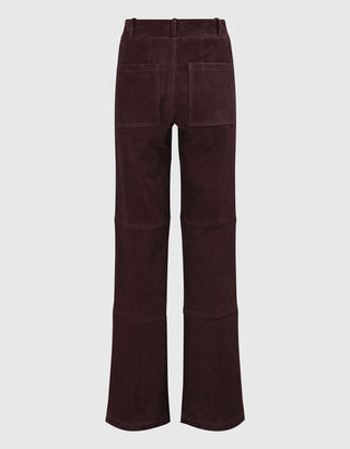 Wide-Leg Veloursleder-Hose Marina