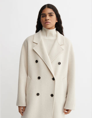 Doppelreihiger Woll-Mantel Marisa mit Seidenanteil