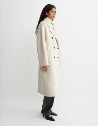Doppelreihiger Woll-Mantel Marisa mit Seidenanteil