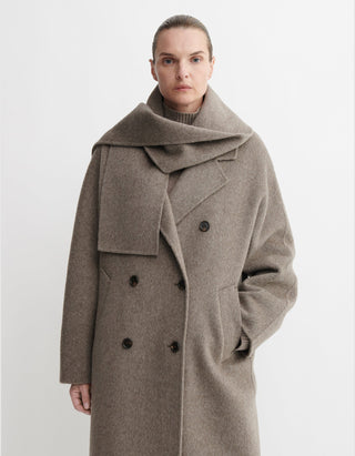 Doppelreihiger Woll-Mantel Marisa mit Seidenanteil