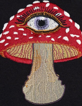 Bestickter Zipper Hoodie Mushroom