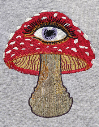 Bestickter Zipper Hoodie Mushroom