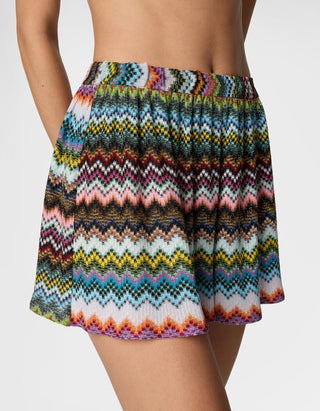 Gemusterte Cover-Up Shorts