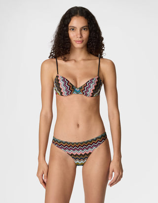 Balconette-Bikini mit Zickzackmuster
