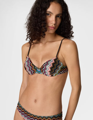 Balconette-Bikini mit Zickzackmuster