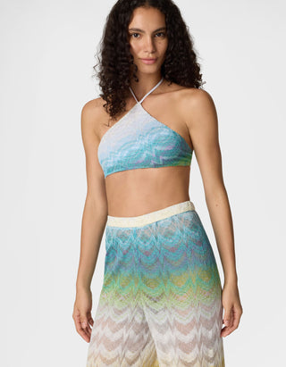 Wide-Leg Hose aus Lamé-Viskose