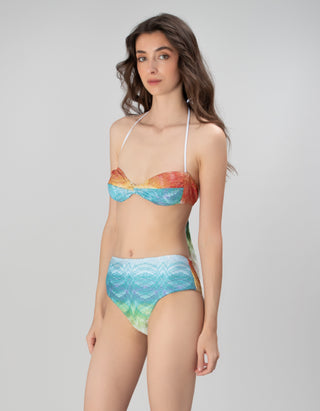 Neckholder-Bikini mit Effektgarn
