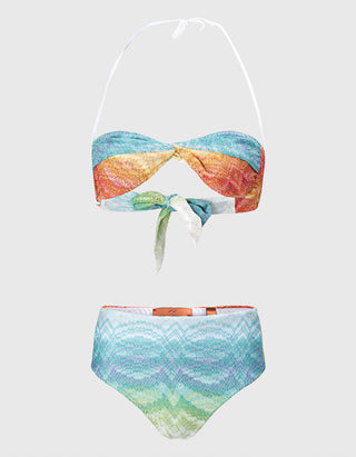 Neckholder-Bikini mit Effektgarn