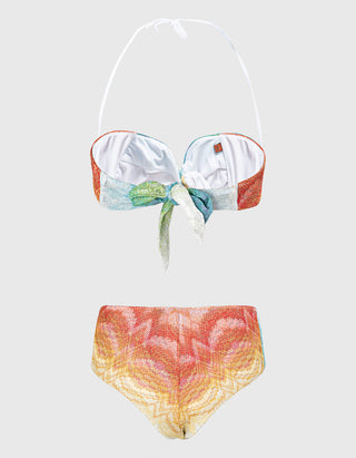 Neckholder-Bikini mit Effektgarn