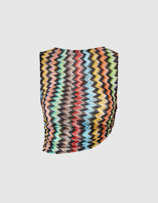 Crop-Top aus Lamé-Viskose