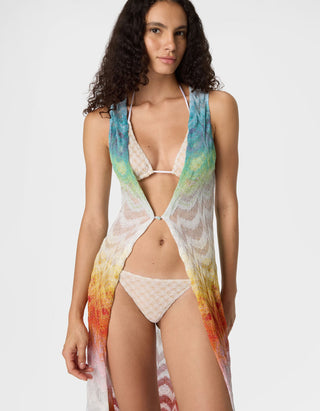 Cover-Up-Weste aus Lamé-Viskose