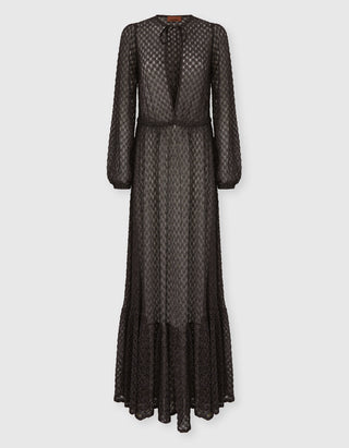 Long Cover-Up Kleid aus Lamé-Viskose