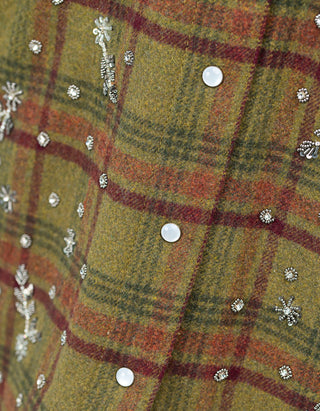 Oversize Flannel-Hemdjacke Flanella mit Stickereien