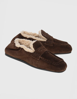 Gefütterter Veloursleder Penny Loafer Square