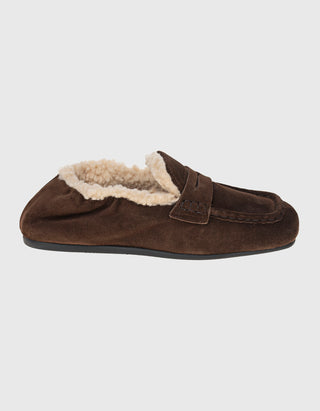 Gefütterter Veloursleder Penny Loafer Square