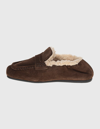 Gefütterter Veloursleder Penny Loafer Square