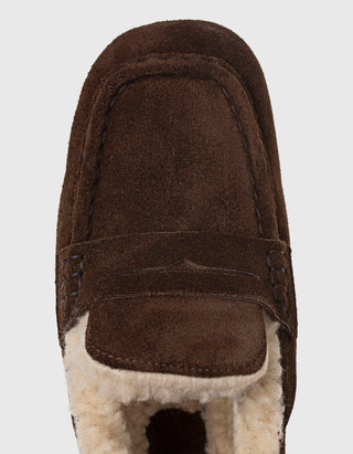 Gefütterter Veloursleder Penny Loafer Square