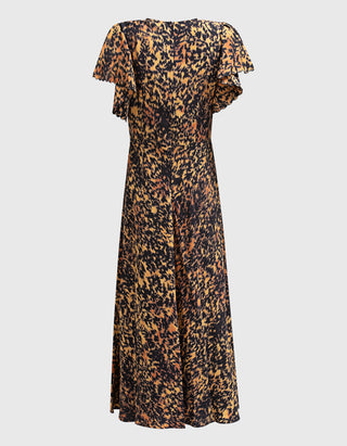 Gemustertes Midi-Kleid Blithe Flutter Sleeve