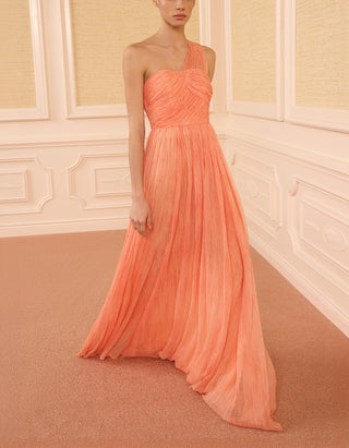 One-Shoulder Maxi-Seiden-Kleid Aureline