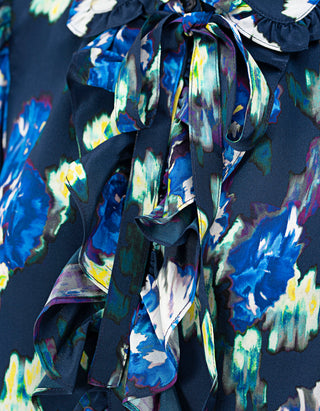 Seiden-Bluse Camellia mit abnehmbarem Schleifen-Detail