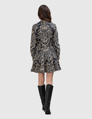 Bedrucktes Mini-Kleid Taliah Longsleeve