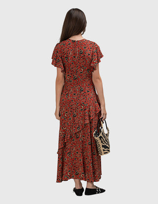 Seiden-Kleid Amaia Cascading Ruffle