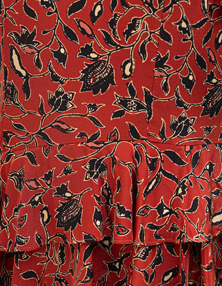 Seiden-Kleid Amaia Cascading Ruffle