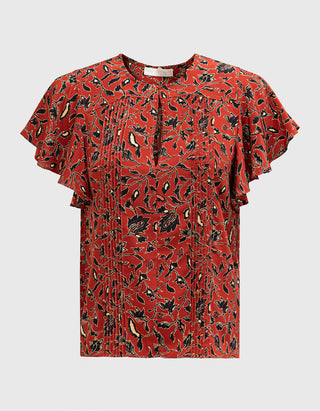 Gemusterte Seiden-Bluse Adoni