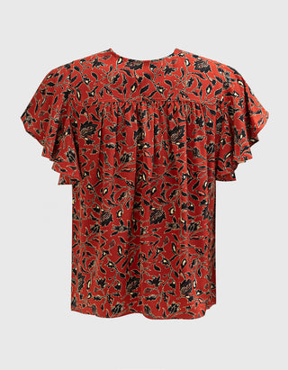 Gemusterte Seiden-Bluse Adoni