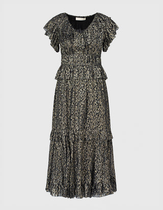 Midi-Seiden-Mix-Kleid Maxine Flutter