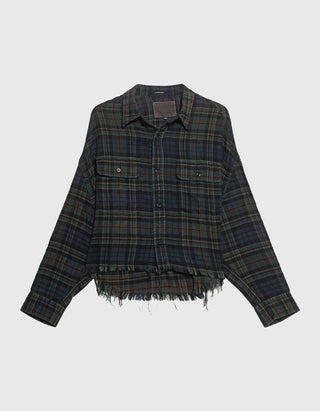 Kariertes Destroyed Look Hemd Cropped Work