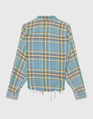 Kariertes Cropped-Hemd Work im Used-Look