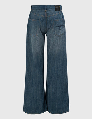Gemusterte Wide-Leg Jeans D'Arcy Flare