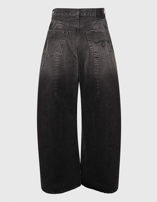 Wide-Leg Jeans Foldover mit Kellerfalten