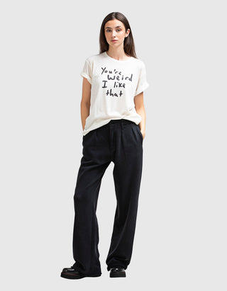 Wide-Leg Bundfalten-Jogginghose im Vintage Look