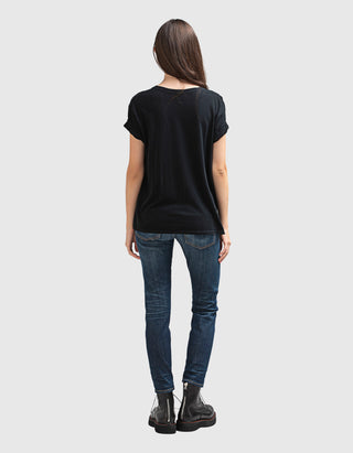 Bedrucktes T-Shirt You can't sit with us mit Kaschmir-Anteil