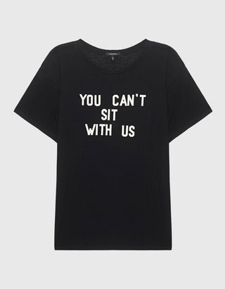 Bedrucktes T-Shirt You can't sit with us mit Kaschmir-Anteil