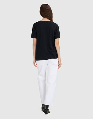 Bedrucktes T-Shirt Eye-Roll mit Kaschmir-Anteil