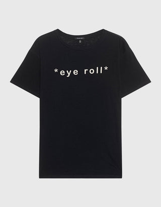 Bedrucktes T-Shirt Eye-Roll mit Kaschmir-Anteil