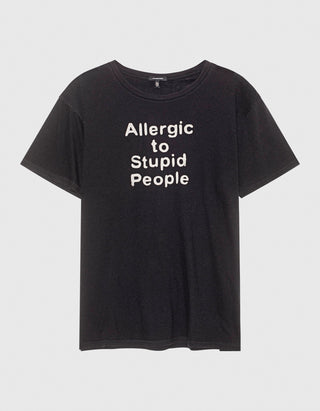 T-Shirt Allergic to Stupid mit Wording