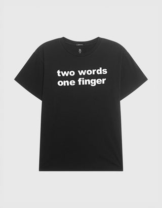 Bedrucktes Oversize T-Shirt Two words one finger