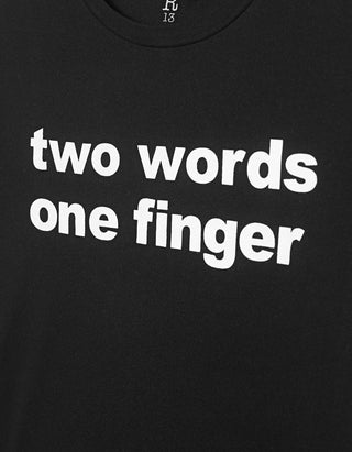 Bedrucktes Oversize T-Shirt Two words one finger
