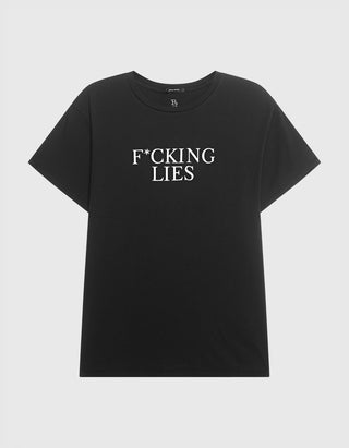 Bedrucktes Oversize T-Shirt Fucking Lies
