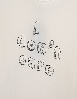 Bedrucktes T-Shirt I don't care Relaxed mit Kaschmir-Anteil