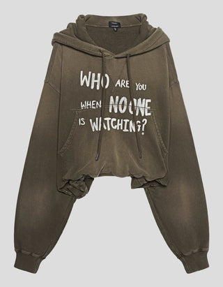 Bedruckter Oversize Cropped Hoodie